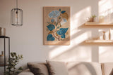 Paul Sinus Wandbild in 40x60cm The Blue Vine Botanische Illustration einer blauen Kletterpflanze mit feinen Blüten und Blättern