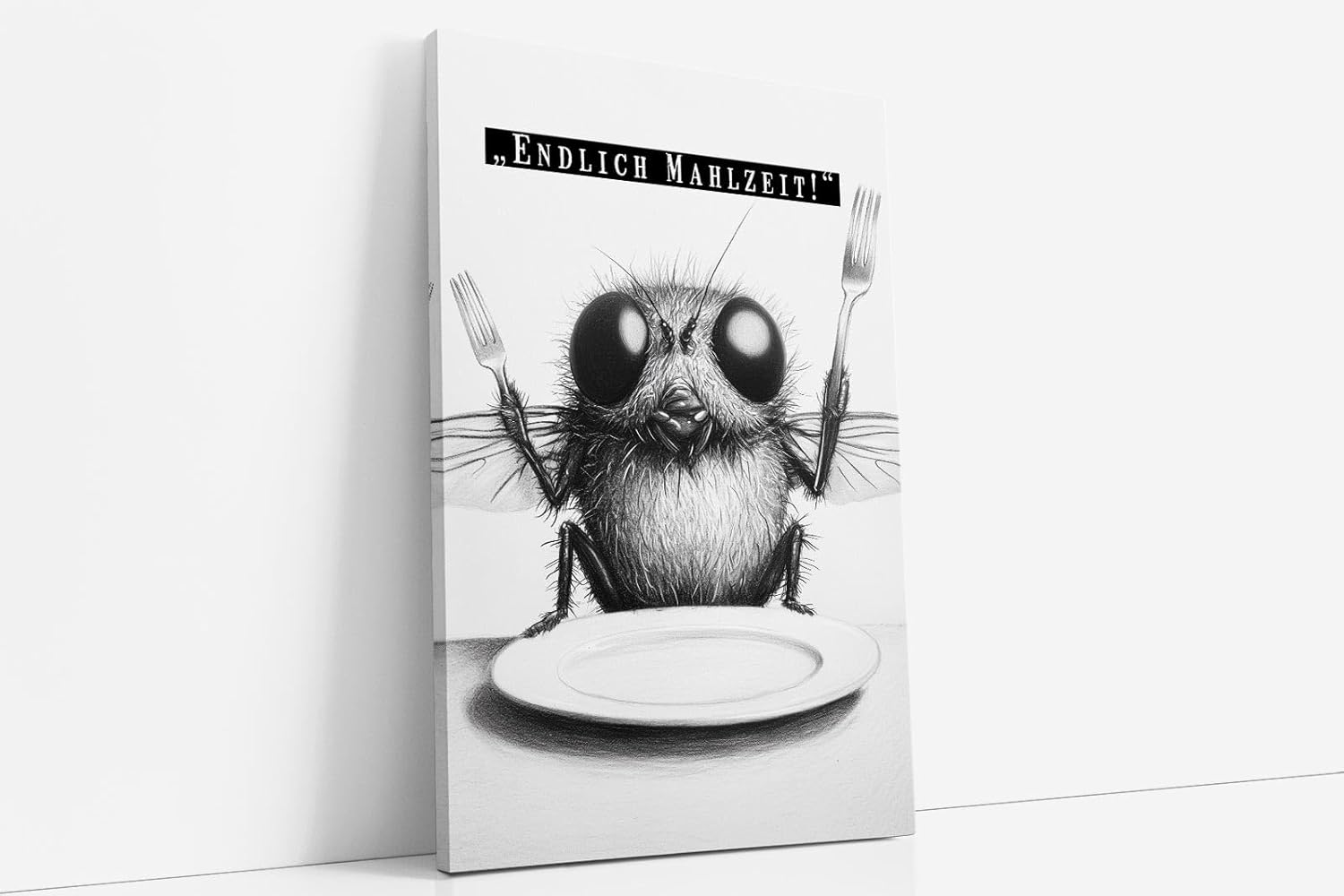 Paul Sinus Poster/Leinwandbild/Rahmenoption Lustiges Fliegenbild – Witzige Klo-Deko fürs Gäste-WC – Perfekt für Humorvolle