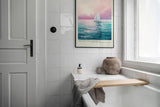 Paul Sinus Leinwandbild 80x120cm Segelboot in sanfter Abendstimmung mit rosa Himmel und ruhigem Wasser – kunstvolles Leinwandbild