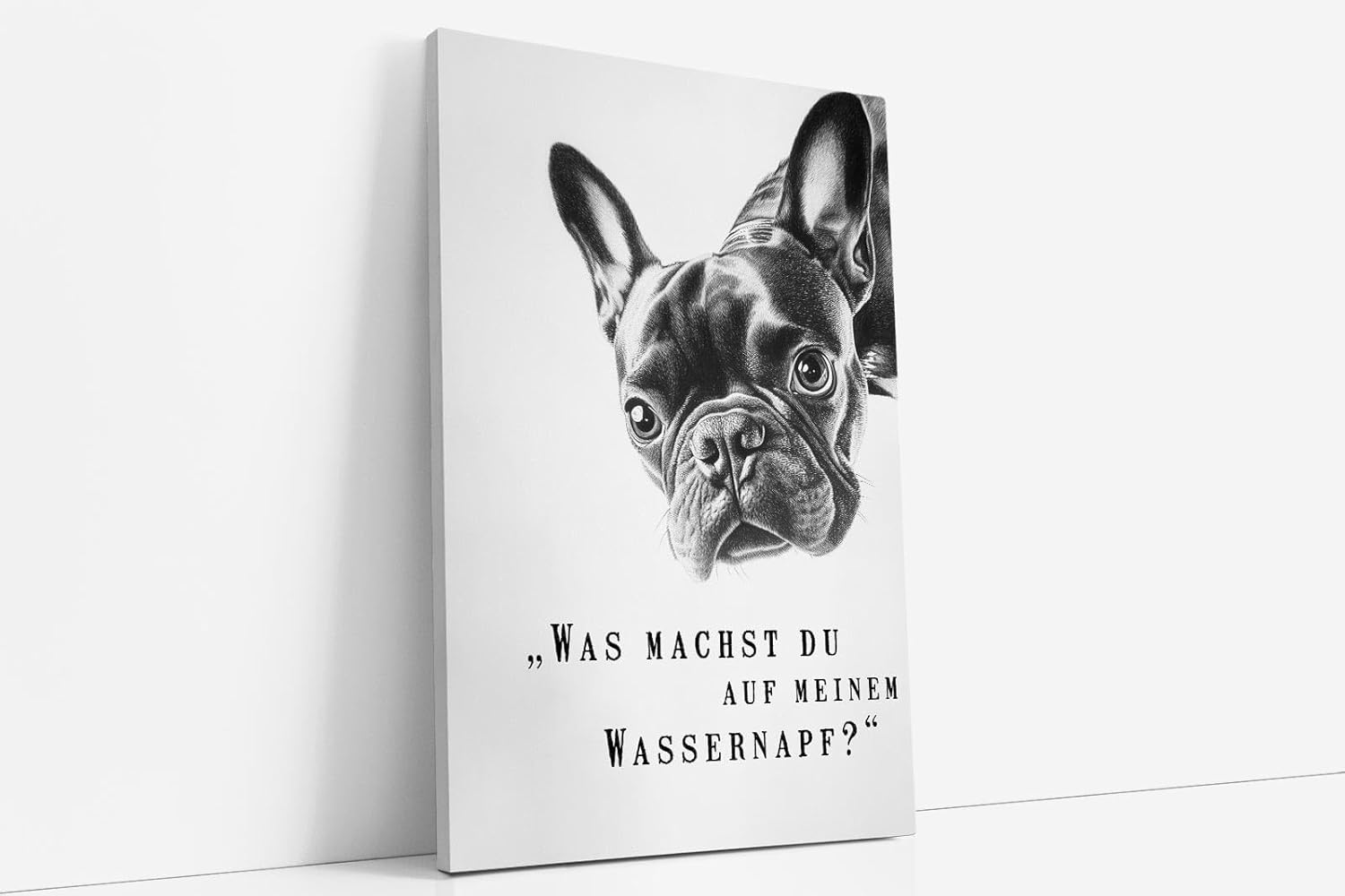 Paul Sinus Poster/Leinwandbild/Rahmenoption Lustiges Hundebild – Witzige Klo-Deko fürs Gäste-WC – Perfekt für Hundeliebhaber