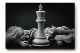 Sinus Art Wandbild 120x80cm Darstellung einer Schachkönigin umgeben von geschlagenen Figuren als Zeichen der Stärke