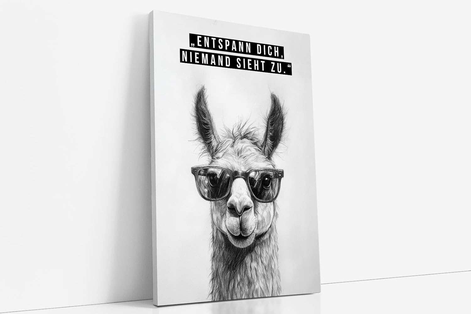 Paul Sinus Poster/Leinwandbild/Rahmenoption Lustiges Lamabild – Coole Klo-Deko fürs Gäste-WC – Perfekt für Humorvolle