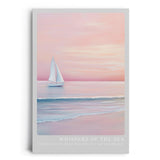 Paul Sinus Leinwandbild 60x90cm verträumte Segelboot-Szene mit sanften Pastelltönen, beruhigende Wandkunst mit ruhigem Meer und romantischer Atmosphäre