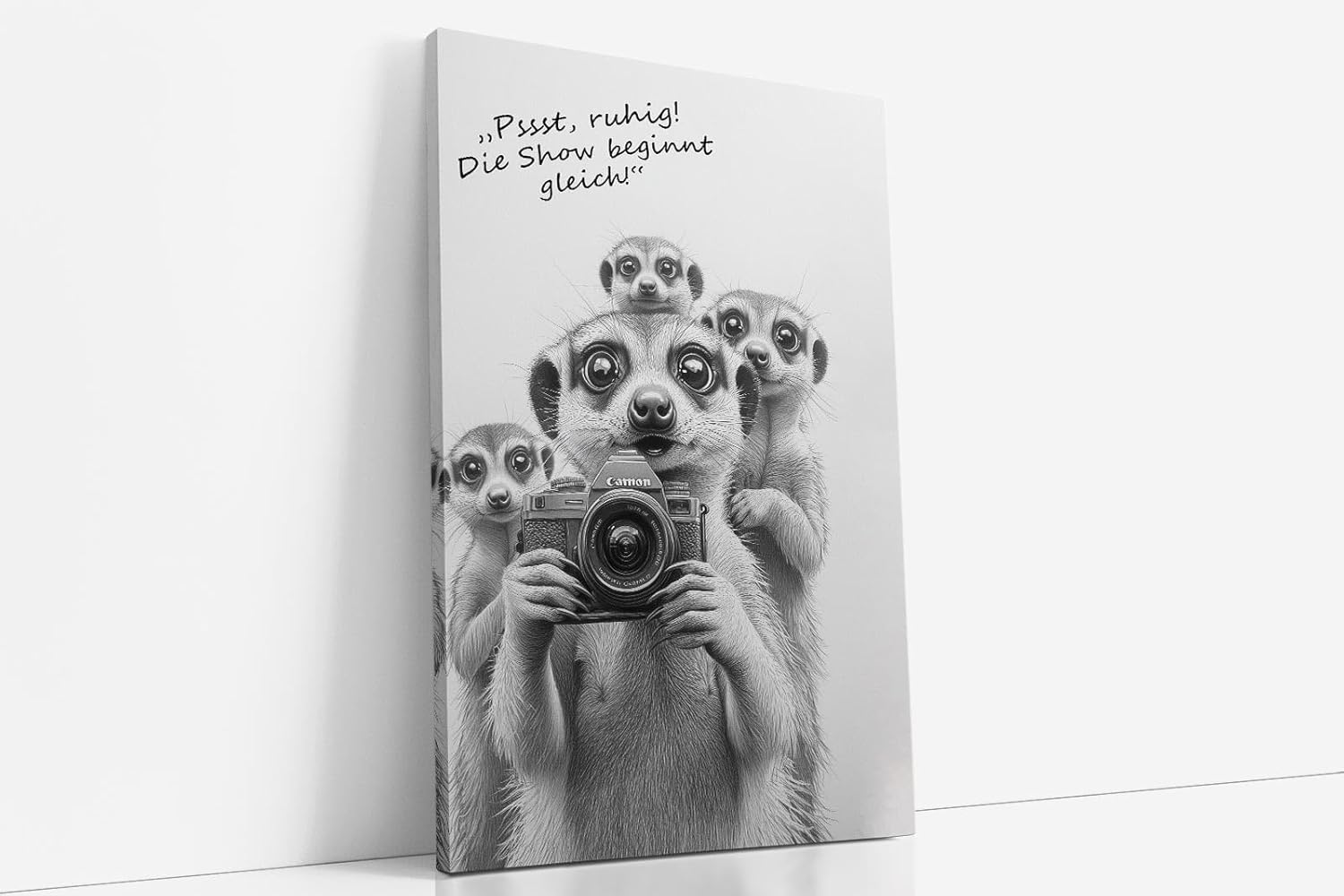 Paul Sinus Poster/Leinwandbild/Rahmenoption Lustiges Erdmännchenbild – Witzige Klo-Deko fürs Gäste-WC – Perfekt für Spaßvögel