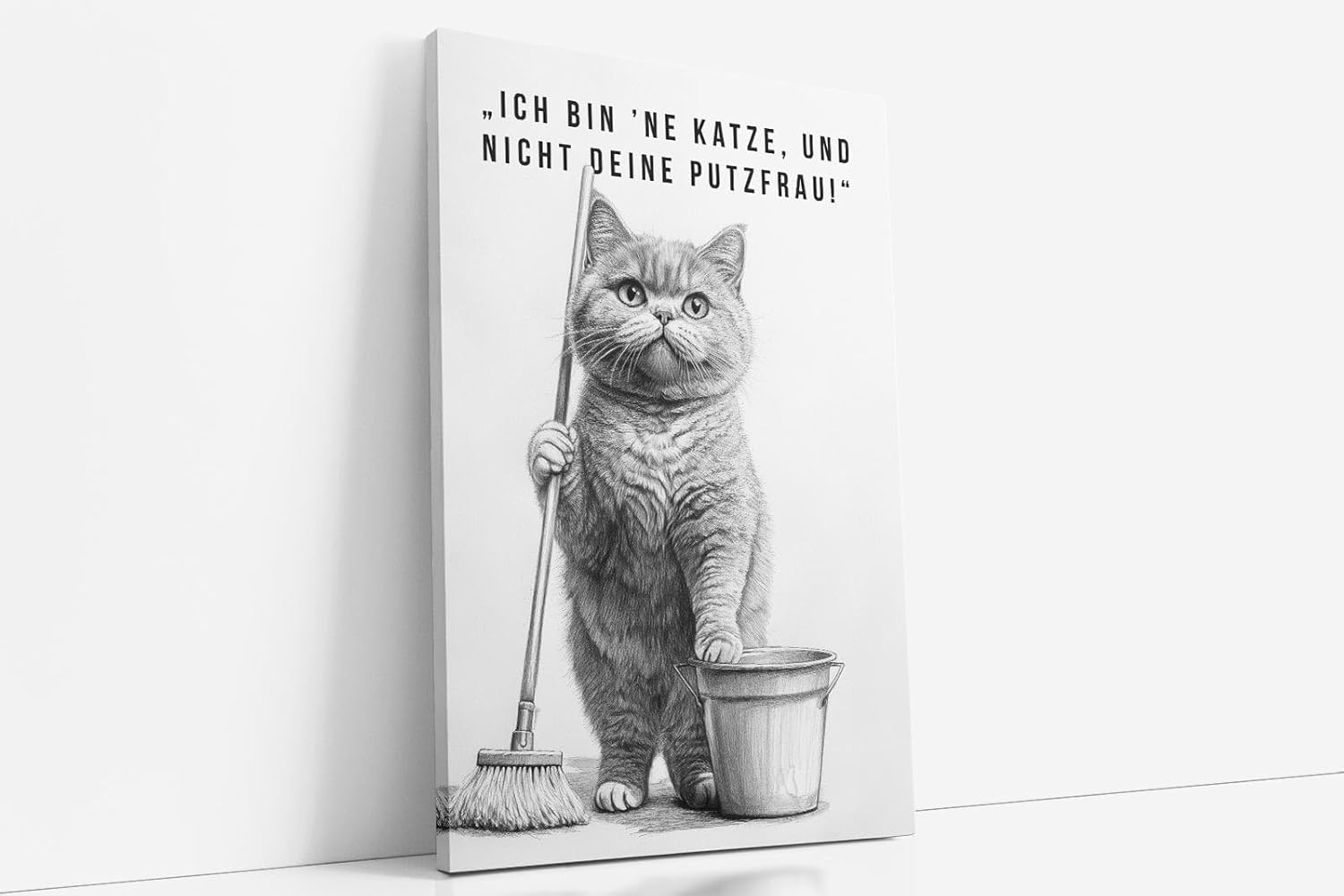 Paul Sinus Poster/Leinwandbild/Rahmenoption Lustiges Katzenbild – Freche Klo-Deko fürs Badezimmer – Perfekt für Gäste-WCs