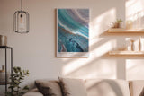 Paul Sinus Wandbild in 40x60cm Chemical Wave Abstrakte Fließstrukturen in Blauund Türkistönen