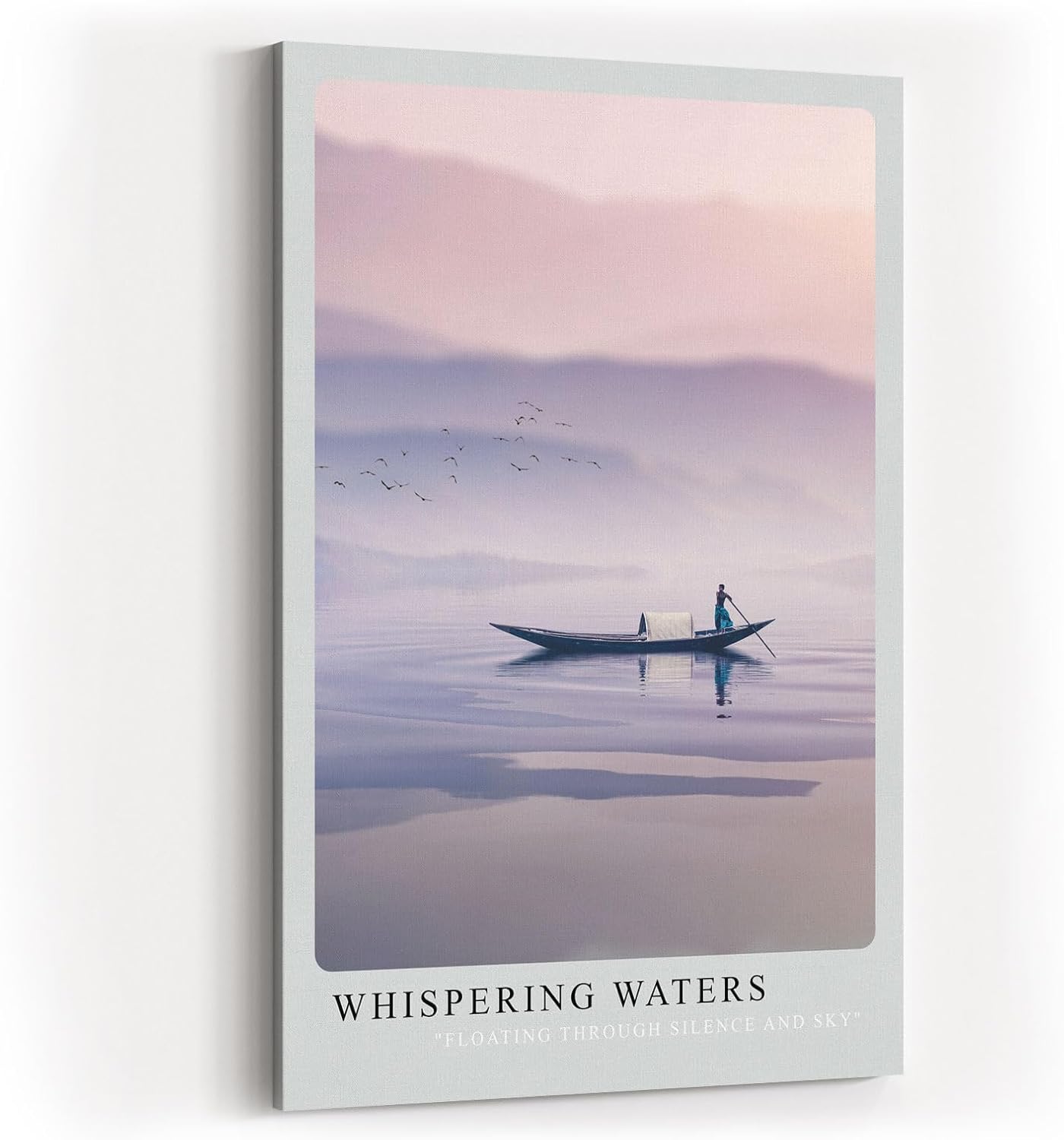 Paul Sinus Kunstdruck 40x60cm Boot See Morgenstimmung Nebel Berge Stille Whispering Waters
