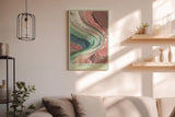 Paul Sinus Wandbild in 40x60cm Earth Flow Abstrakte Fließstrukturen in Grün-, Blauund Erdtönen