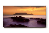 Sinus Art Wandbild 120x80cm Faszinierende Silhouette des Tafelbergs in goldener Abendstimmung