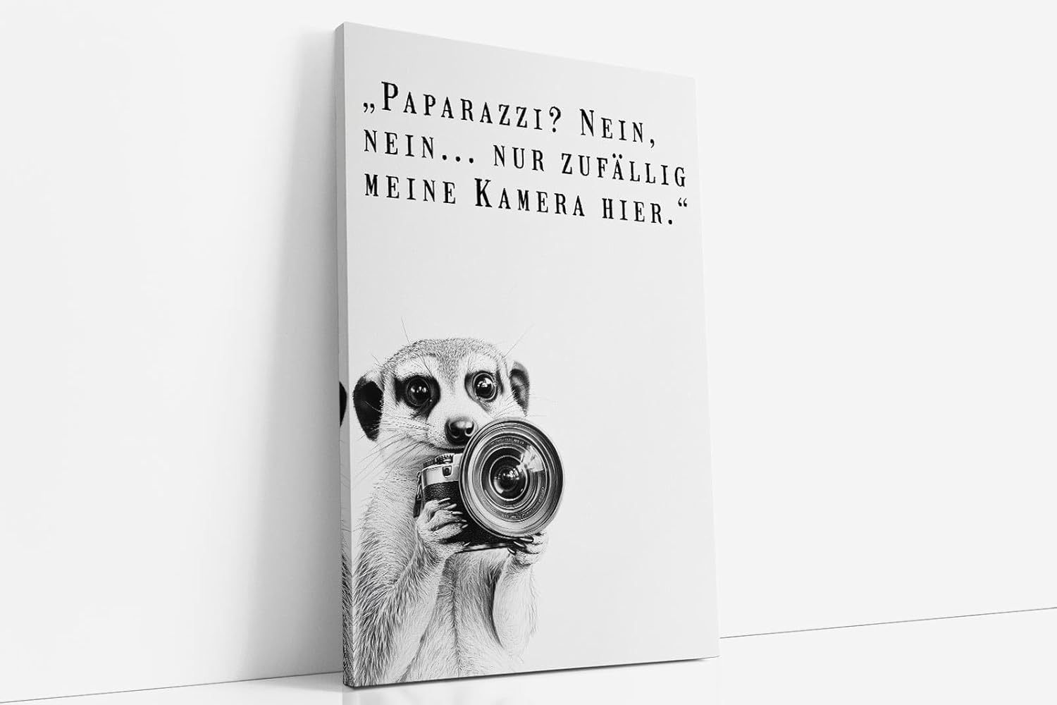 Paul Sinus Poster/Leinwandbild/Rahmenoption Lustiges Erdmännchenbild – Witzige Klo-Deko fürs Gäste-WC – Perfekt für Humorvolle