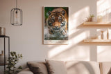 Paul Sinus Wandbild in 40x60cm The Silent Hunter – Faszinierendes Tigerporträt im Wasser in hoher Farbbrillanz