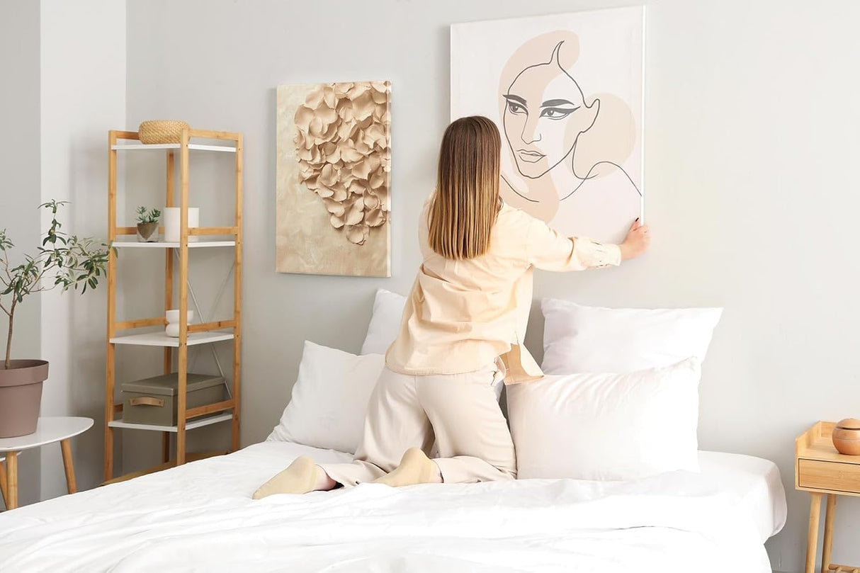 Paul Sinus 60x90cm Wandbild Blütenmeer in Beige – Sanfte Raumharmonie mit plastischer Blume