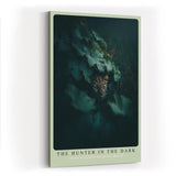 Paul Sinus Wandbild in 40x60cm The Hunter in the Dark – Leopard im Schatten dichter Blätter mit intensiven Augen