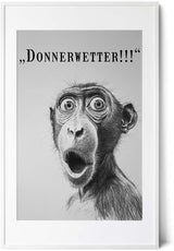 Paul Sinus Poster/Leinwandbild/Rahmenoption Lustiges Affenbild – Witzige Klo-Deko fürs Gäste-WC – Perfekt für Überraschungsmomente