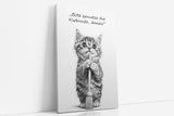 Paul Sinus Poster/Leinwandbild/Rahmenoption Lustiges Katzenbild – Niedliche Klo-Deko fürs Gäste-WC – Perfekt für Sauberkeitsfans
