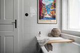 Paul Sinus Leinwandbild 80x120cm Coastal Charm – Italien, Cinque Terre, Mittelmeer, Küste, Farben, Urlaub, Sommer, Architektur, Charme, Gasse