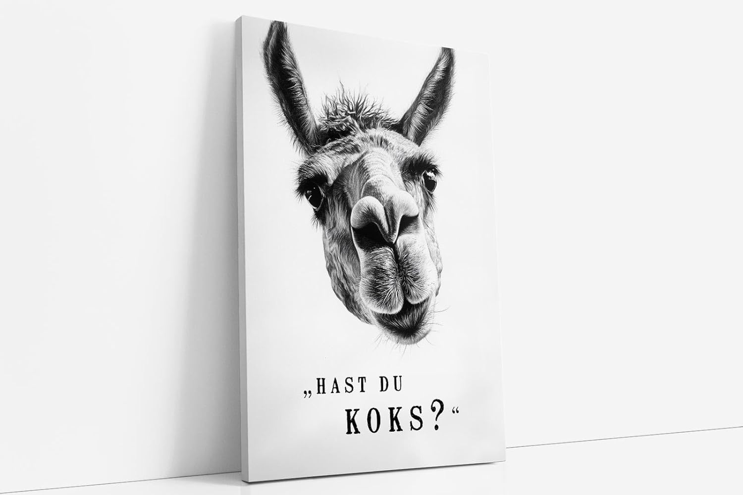 Paul Sinus Poster/Leinwandbild/Rahmenoption Lustiges Lamabild – Witzige Klo-Deko fürs Gäste-WC – Perfekt für Humorvolle