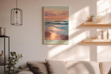 Paul Sinus Wandbild in 40x60cm Sanfter Sonnenuntergang am Meer mit pastellfarbenem Himmel und weichen Wellen