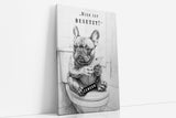 Paul Sinus Poster/Leinwandbild/Rahmenoption Lustiges Hundebild – Witzige Klo-Deko fürs Gäste-WC – Perfekt für Humorvolle
