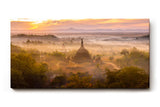 Sinus Art Wandbild 120x80cm Tempel im Morgendunst – faszinierende Komposition aus Kultur, Natur und Licht