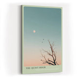 Paul Sinus Wandbild in 40x60cm The Quiet Hour Minimalistische Landschaft mit Baum, Vögeln und Mond im sanften Farbverlauf von Blau zu Rosa