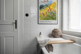 Paul Sinus Leinwandbild 60x90cm lebendige Alpenlandschaft mit blühender Bergwiese, expressive Wandkunst mit farbenfrohem Blumenmeer