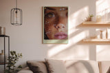 Paul Sinus Wandbild in 40x60cm Bubbles of Her Dream hyperrealistisches Porträt einer Frau mit grünen Augen und Seifenblasen