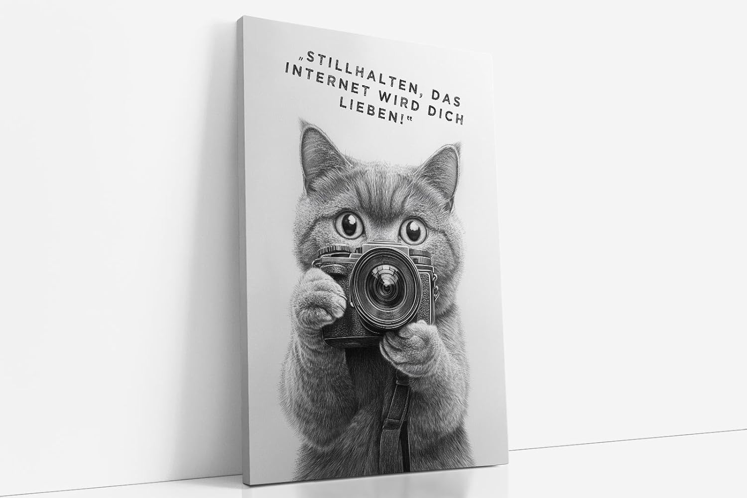 Paul Sinus Poster/Leinwandbild/Rahmenoption Lustiges Katzenbild – Witzige Klo-Deko fürs Badezimmer – Perfekt fürs Gäste-WC
