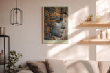 Paul Sinus Wandbild in 40x60cm The Blue Queen – Ägyptisches Königinnenprofil in Blau-Gold mit feinen Reliefdetails