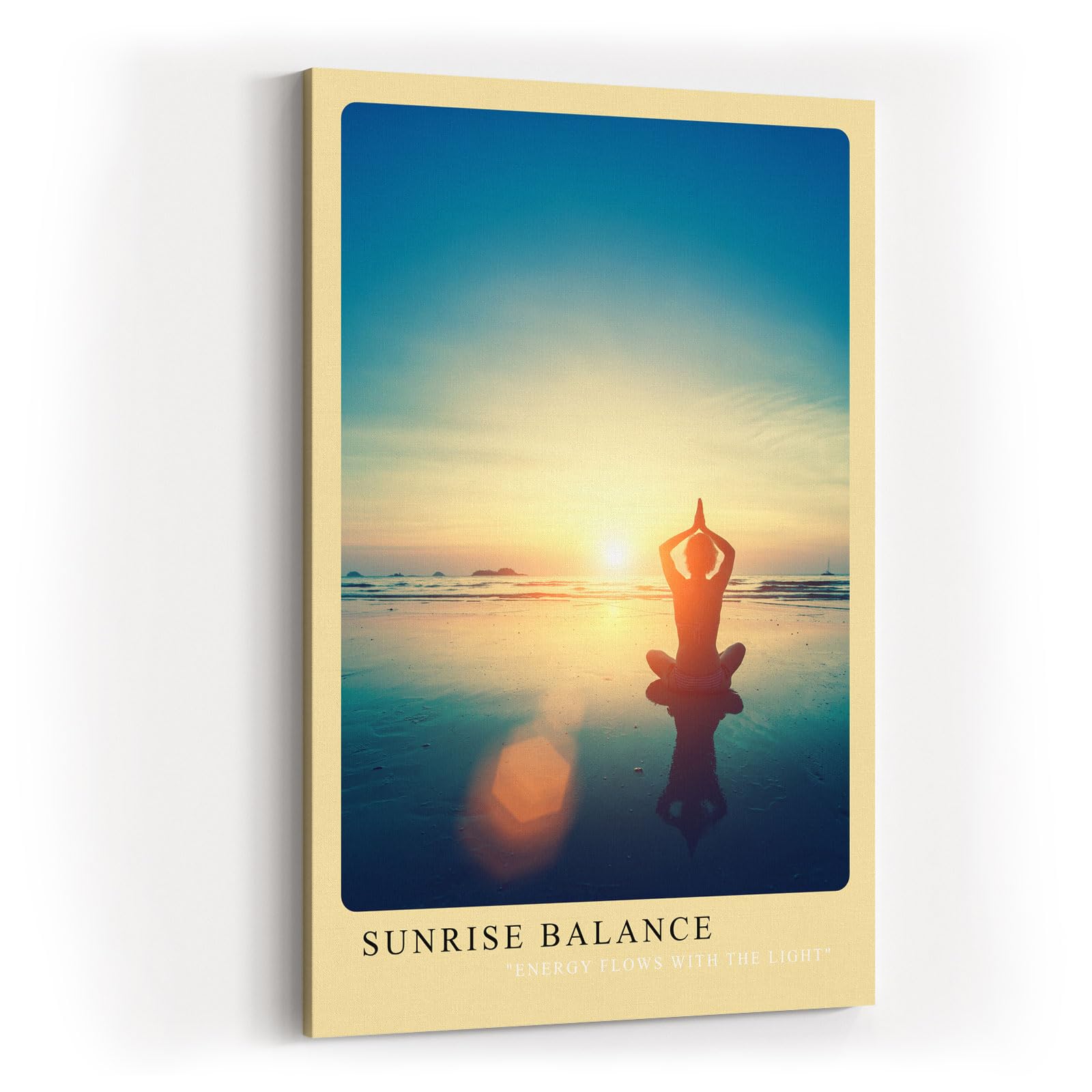 Paul Sinus Kunstdruck 40x60cm Sunrise Balance Yoga Meer Sonnenaufgang Meditation Ruhe Silhouette