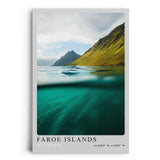 Paul Sinus Leinwandbild 80x120cm Leinwandbild Faroe Islands atemberaubende Natur nordische Landschaft ruhige See majestätische Berge