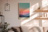 Paul Sinus Wandbild in 40x60cm The Sleeping Landscape mit pastellfarbenem Sonnenuntergang über sanften Hügeln für beruhigende Wandgestaltung