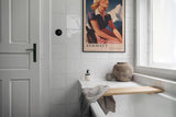 Paul Sinus Leinwandbild 80x120cm Leinwandbild Retro Lady Zermatt Alpen Vintage Reiselust Schweiz Nostalgie stilvolle Eleganz Kunstmotiv Berglandschaft