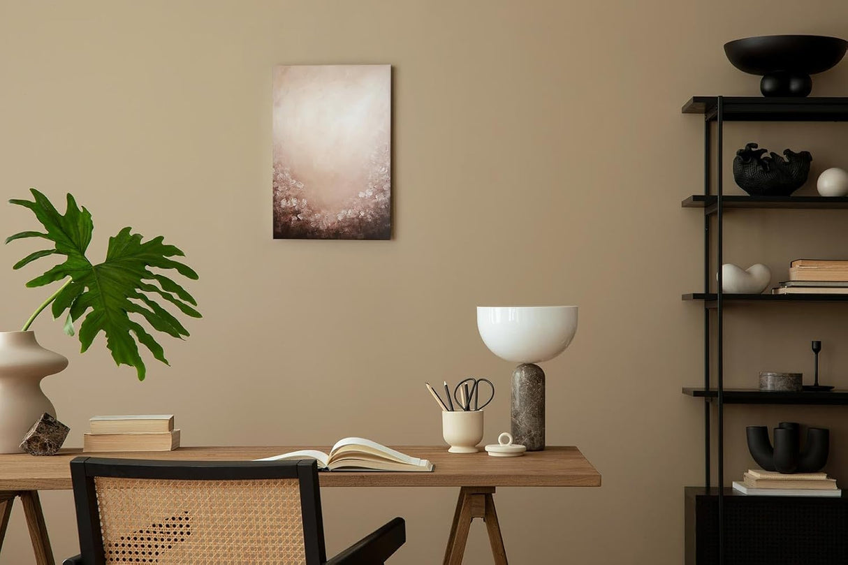 Paul Sinus 60x90cm Wandbild Blütenrahmen in Beige – Zurückhaltende Eleganz mit floraler Tiefe Blume