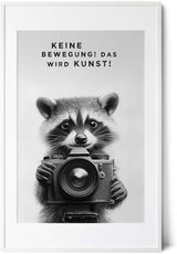 Paul Sinus Poster/Leinwandbild/Rahmenoption Lustiges Waschbärbild – Witzige Klo-Deko fürs Gäste-WC – Perfekt für Humorvolle