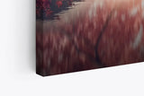 Paul Sinus Wandbild 120x80cm Japan Fuji Berg Baumkrone Herbstblätter Fischerboot