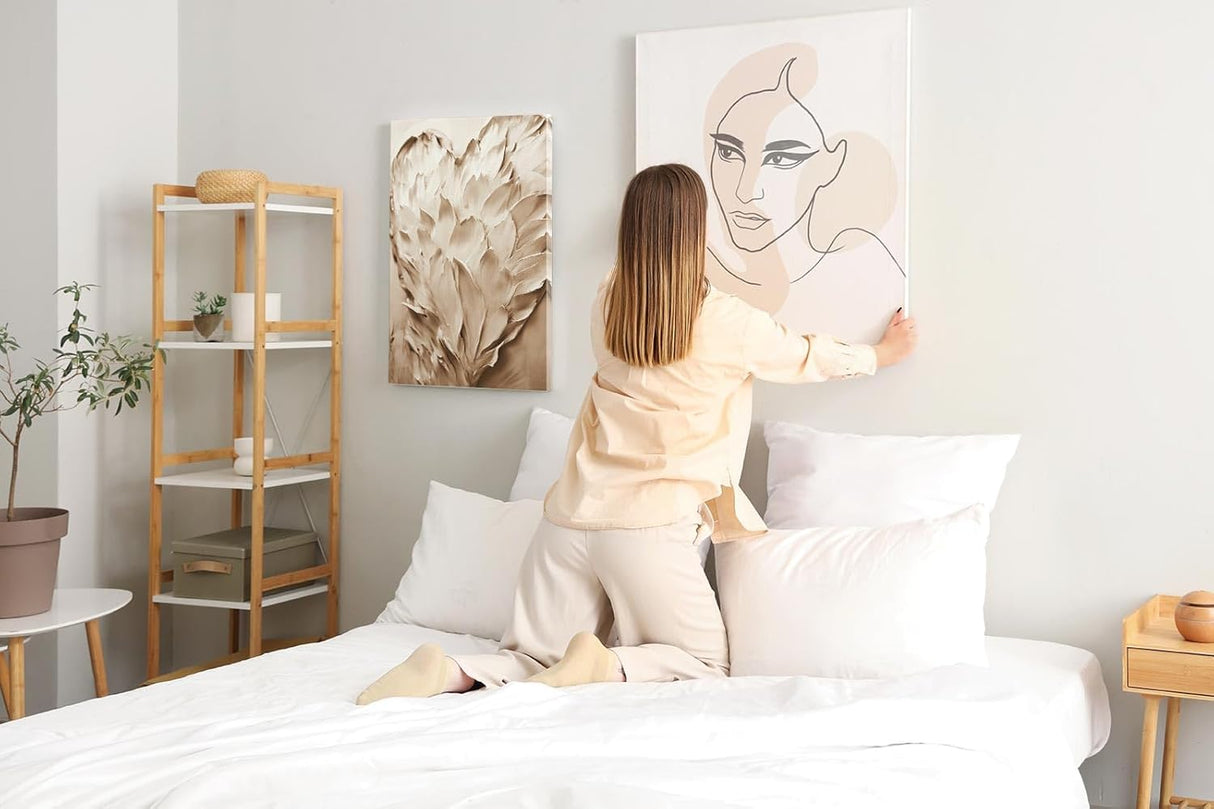 Paul Sinus 60x90cm Wandbild Kraft der Liebe in Beige – Plastische Herzkomposition mit floraler Struktur Blume
