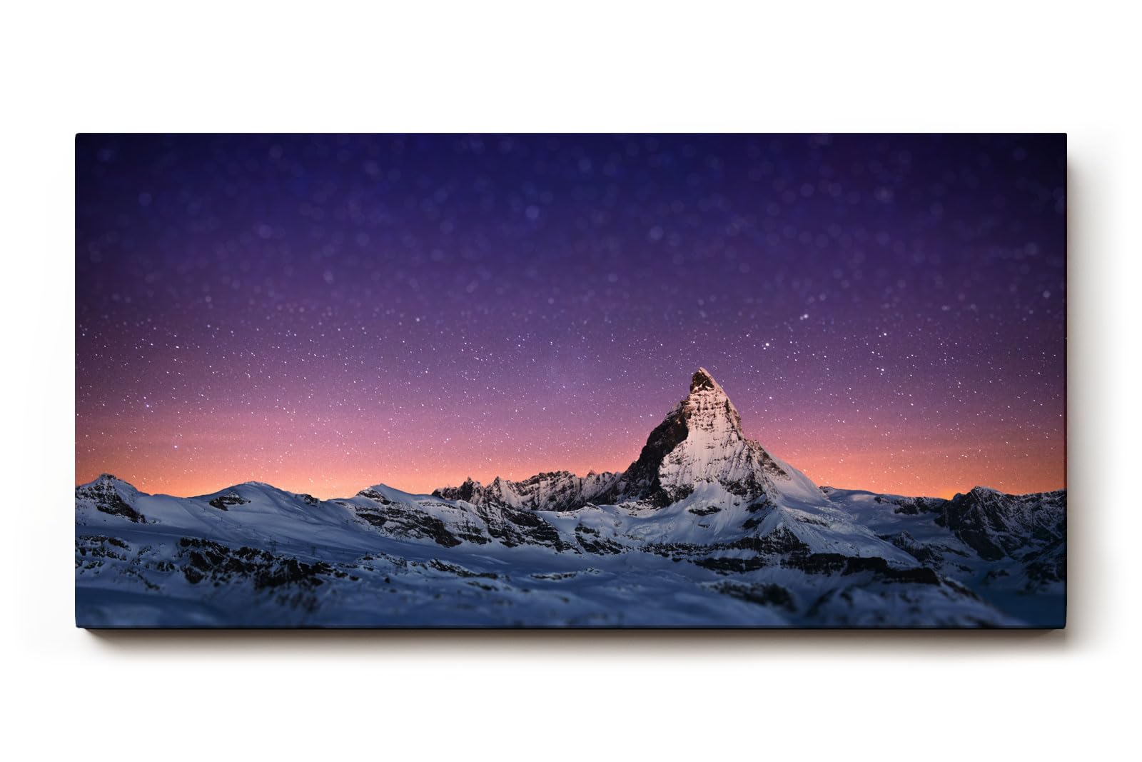 Sinus Art Wandbild 120x80cm Spektakuläre Darstellung des Matterhorns unter funkelndem Sternenhimmel