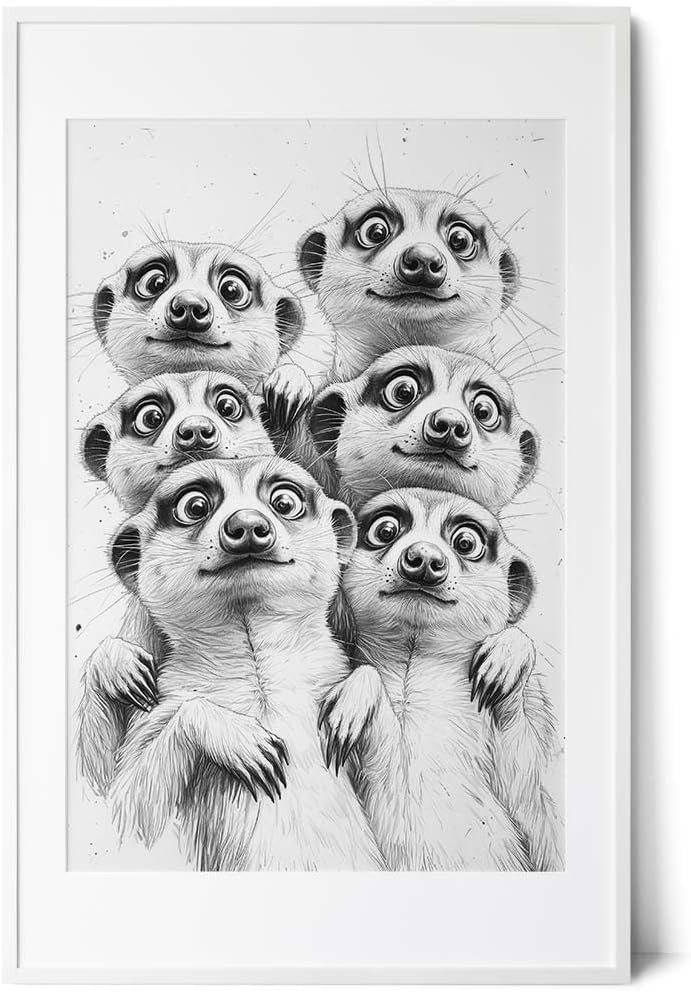 Paul Sinus Poster/Leinwandbild/Rahmenoption Lustiges Erdmännchenbild – Witzige Klo-Deko fürs Gäste-WC – Perfekt für Spaßvögel