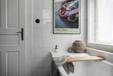 Paul Sinus Leinwandbild 40x60cm Velox Stratos Leinwandbild rotes Auto in glänzendem Finish futuristisches Design und aerodynamische Eleganz