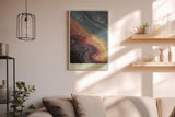 Paul Sinus Wandbild in 40x60cm The Swirling Passage in warmen Braun-, Gelbund Blautönen mit organischen Farbmustern für zeitlose Raumgestaltung