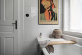 Paul Sinus Leinwandbild 40x60cm The Veiled Beauty Leinwandbild stilvolle Frau mit Kopftuch im Vintage-Stil geheimnisvolle Eleganz mit modernem Retro-Charme