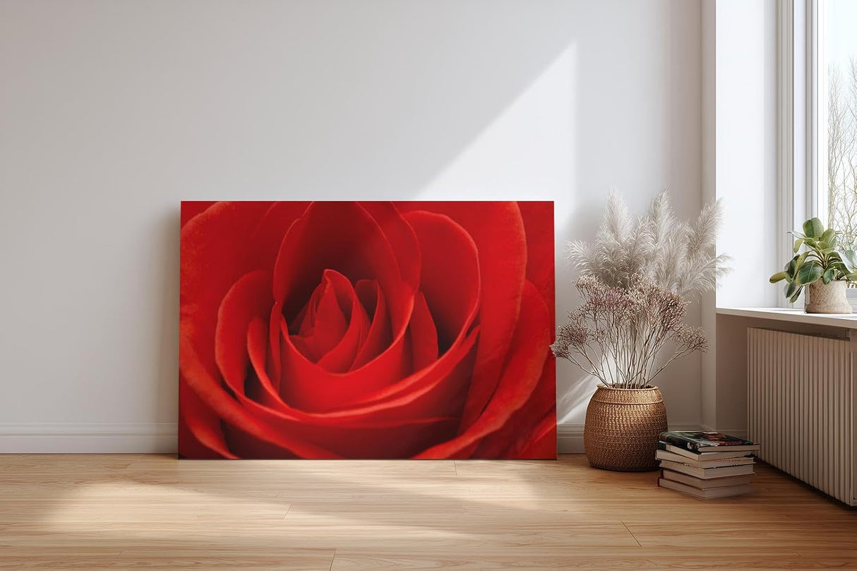 Sinus Art Wandbild 120x80cm Die samtige Struktur der roten Blütenblätter verleiht Tiefe und sinnliche Wirkung