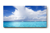 Sinus Art Wandbild 120x80cm Weitläufiger Horizont mit türkisfarbenem Wasser und dramatischer Wolkenbildung