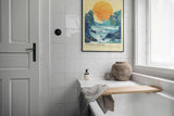Paul Sinus Leinwandbild 60x90cm Leinwandbild Sonnenuntergangswellen – Eindrucksvolle Landschaft mit leuchtender Sonne und aufgewühltem Meer
