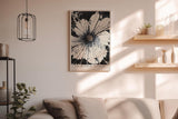 Paul Sinus Wandbild in 40x60cm The Bloom of Contrast – Abstraktes Blumenmotiv in Schwarz und Weiß mit intensiver Ausdruckskraft