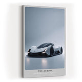 Paul Sinus Wandbild in 40x60cm The Aerion – Elegantes Supersportwagen-Design in Weiß mit schwarzen Akzenten vor minimalistischem Hintergrund