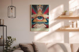 Paul Sinus Wandbild in 40x60cm Triangle of Sight Geometrisches Auge im goldenen Dreieck