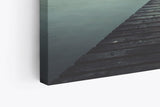Paul Sinus Wandbild 120x80cm Meer Holzsteg Businessman Regenschirm Grau Regen