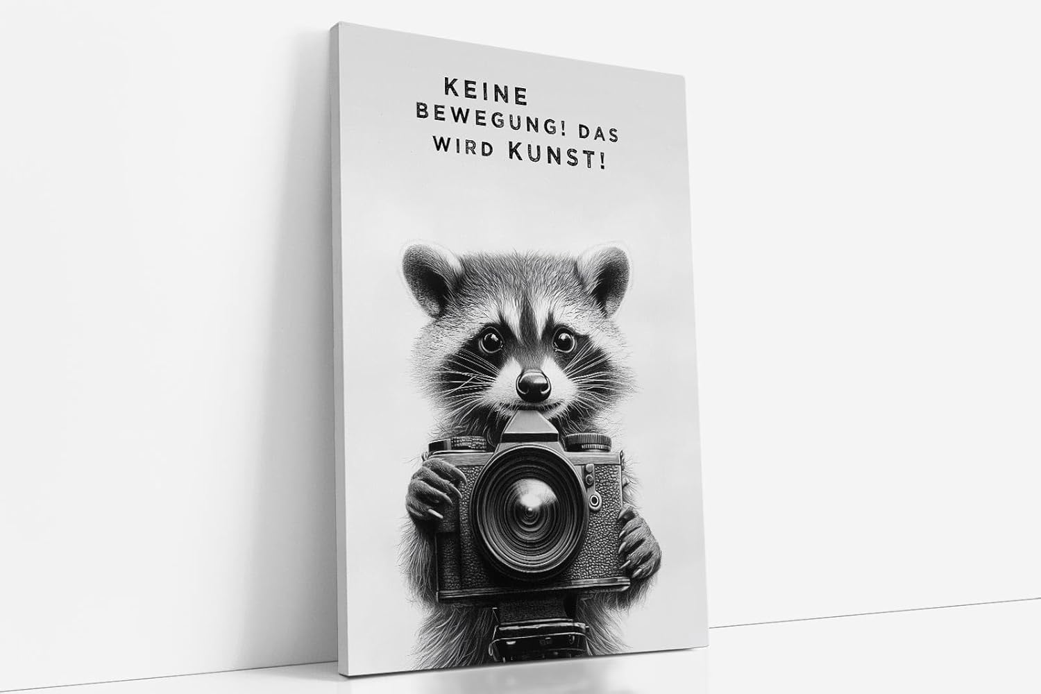 Paul Sinus Poster/Leinwandbild/Rahmenoption Lustiges Waschbärbild – Witzige Klo-Deko fürs Gäste-WC – Perfekt für Humorvolle